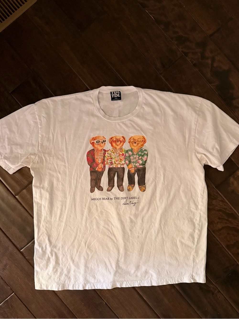 The Dirt label Milo’s bear tee white limited edition. Size xxl